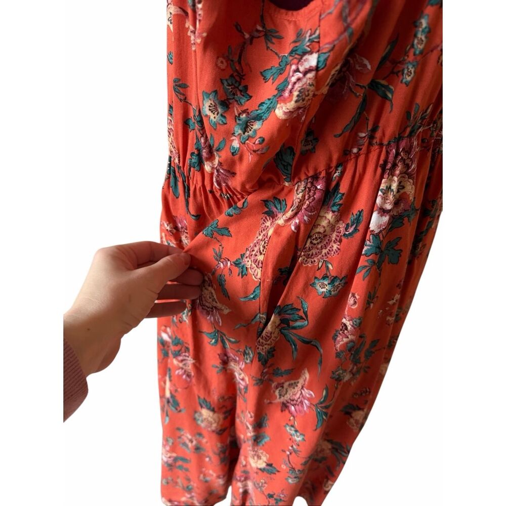Torrid Mini Dress A-line Deep Blooms Ginger Floral Orange Sleeveless size 2 US 2 - Picture 10 of 11